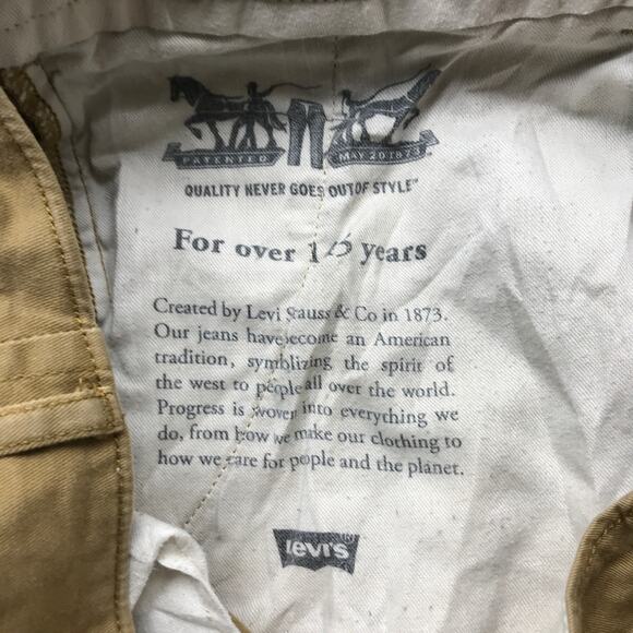 Levis Strauss Khaki Pants Mens 32x34 Straight Fit Stretch Beige Casual Twill - Picture 6 of 13